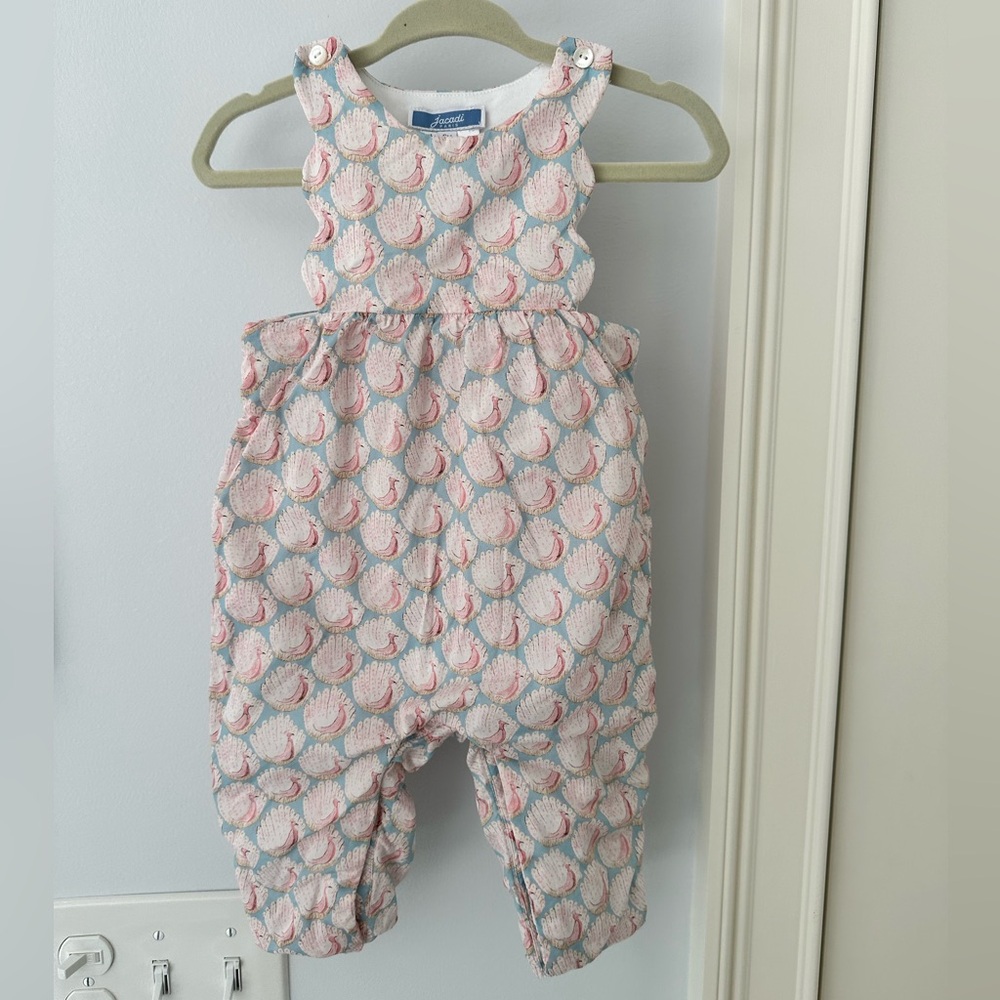Jacadi baby girl peacock jumpsuit